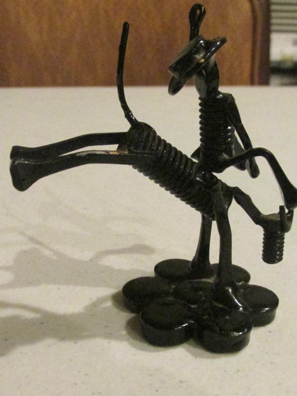 Rodeo Cowboy Riding Horse made of bolts and nuts